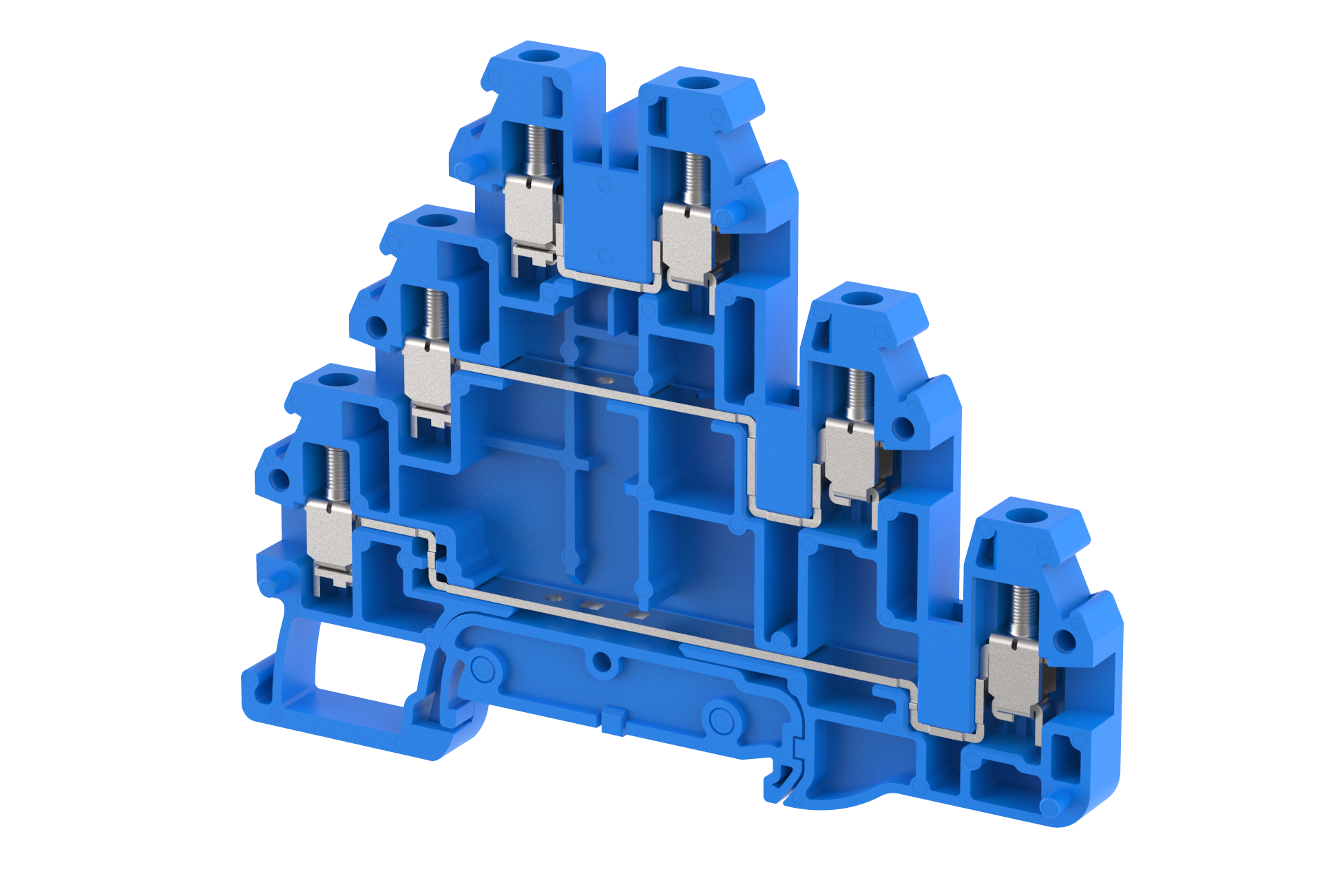 1202030001 Клемма проходная трехуровневая синяя TQ2.5-3T-BLUE