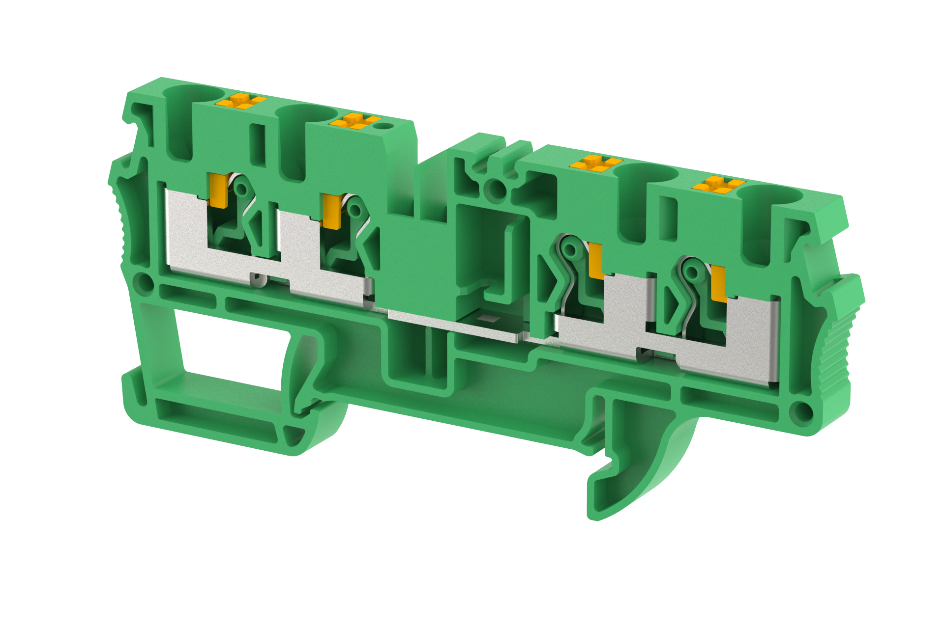 3103060003 Клемма проходная на 4 подключения зеленая PQ4-2x2-GREEN