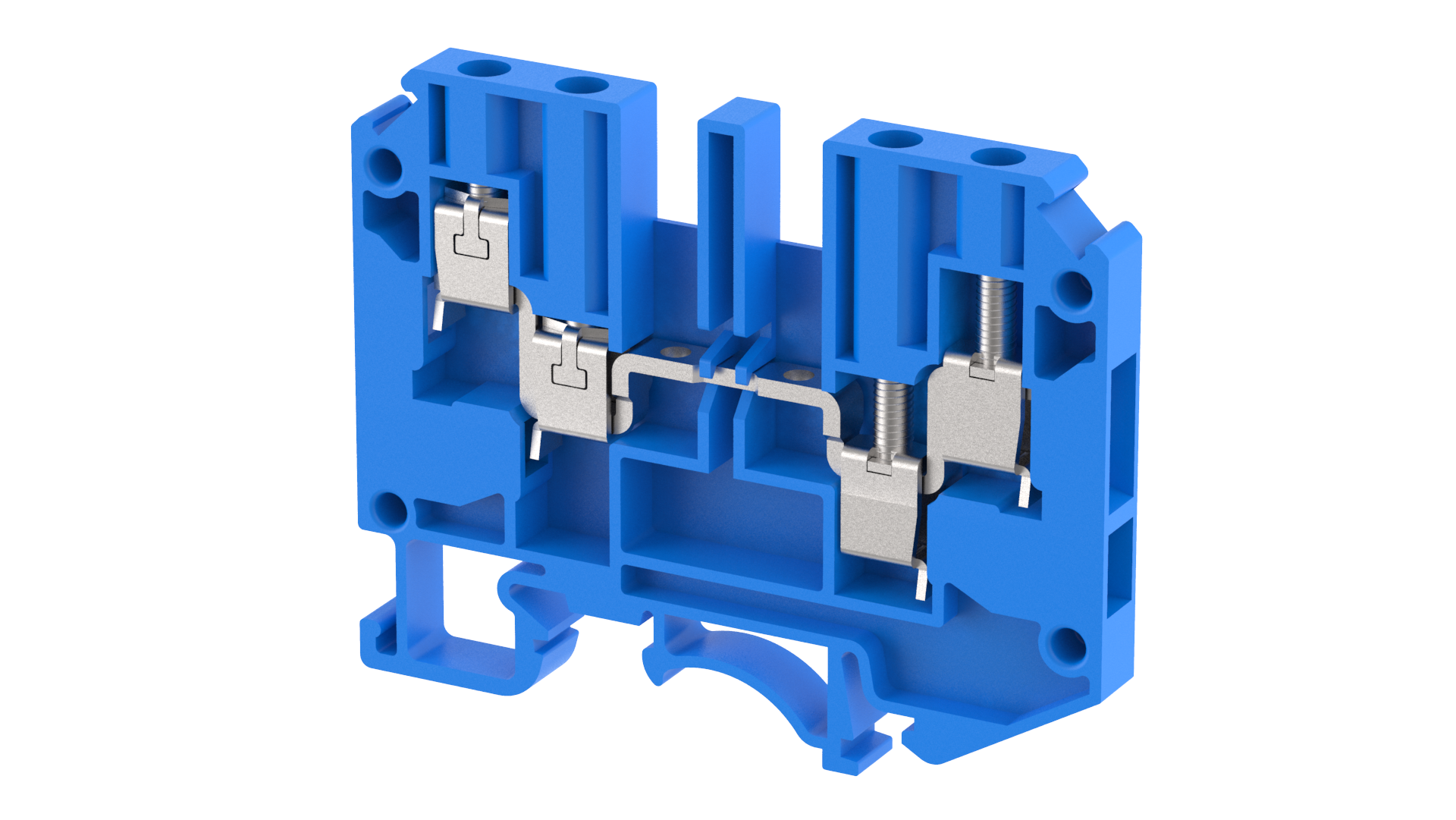 1102060001 Клемма проходная на 4 подключения синяя KUT4N-2х2-BLUE