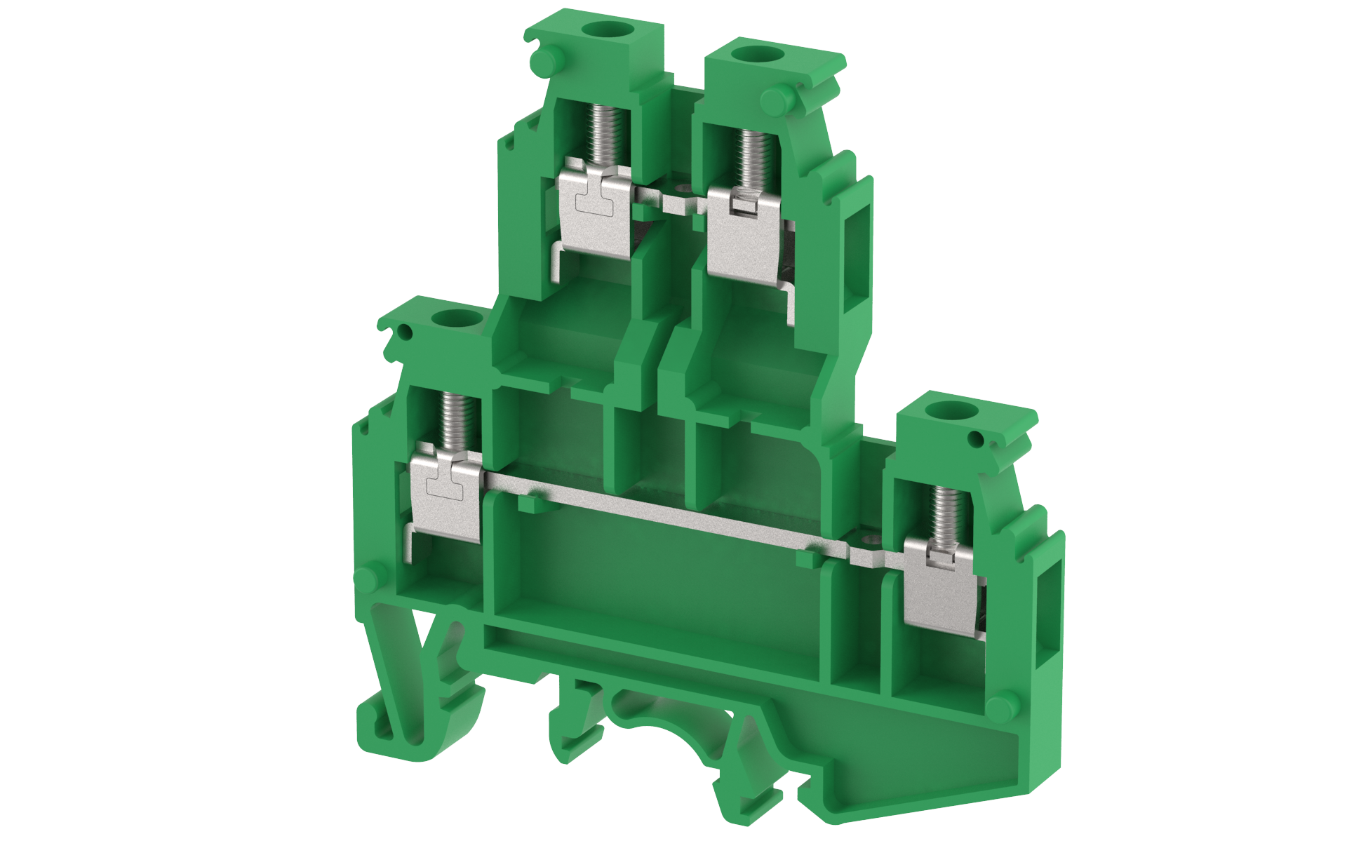 1103390003 Клемма проходная двухуровневая зеленая KUDD4N-GREEN