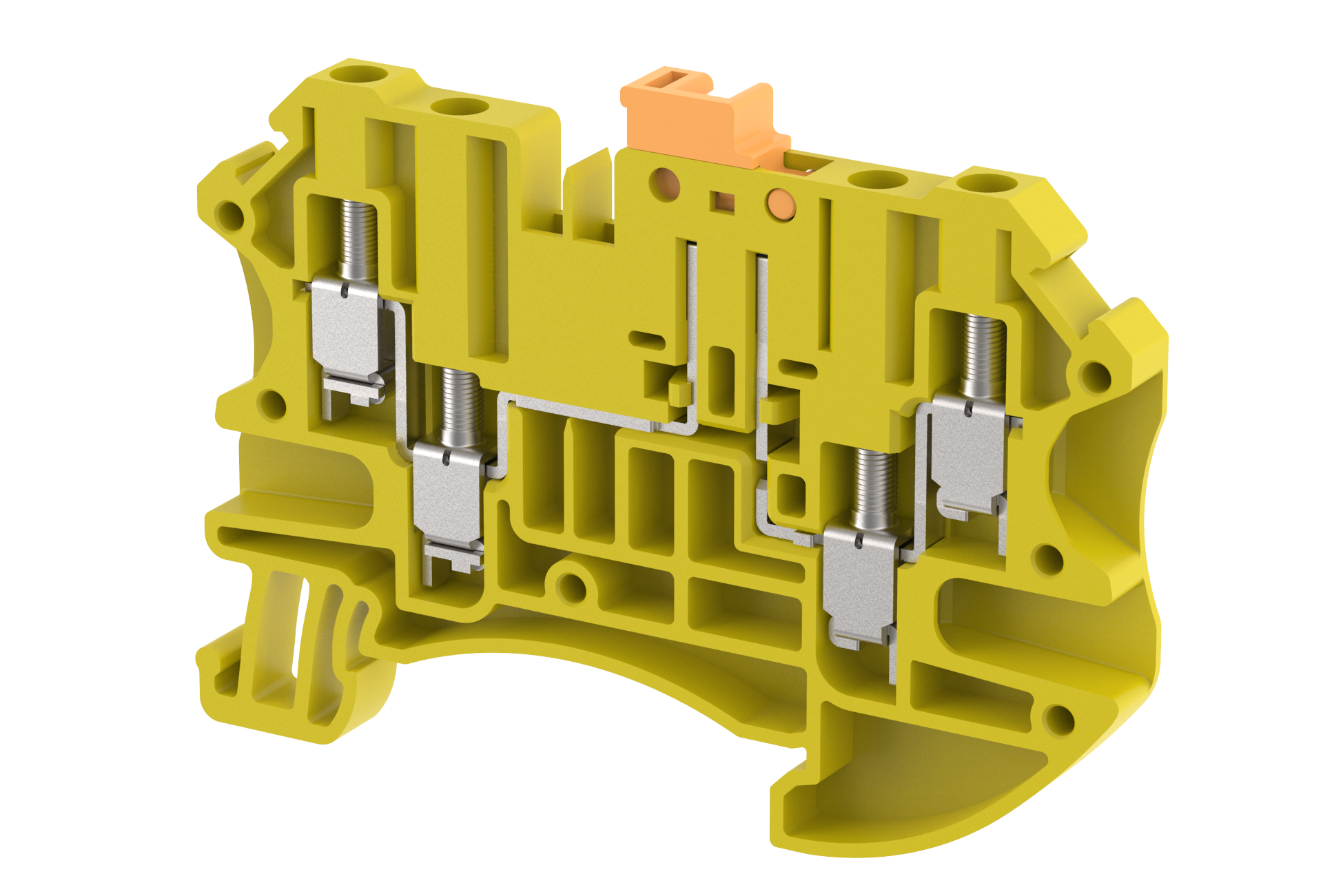 1202150004 Клемма с размыкателем на 4 подключения желтая TQK2.5-2х2-YELLOW
