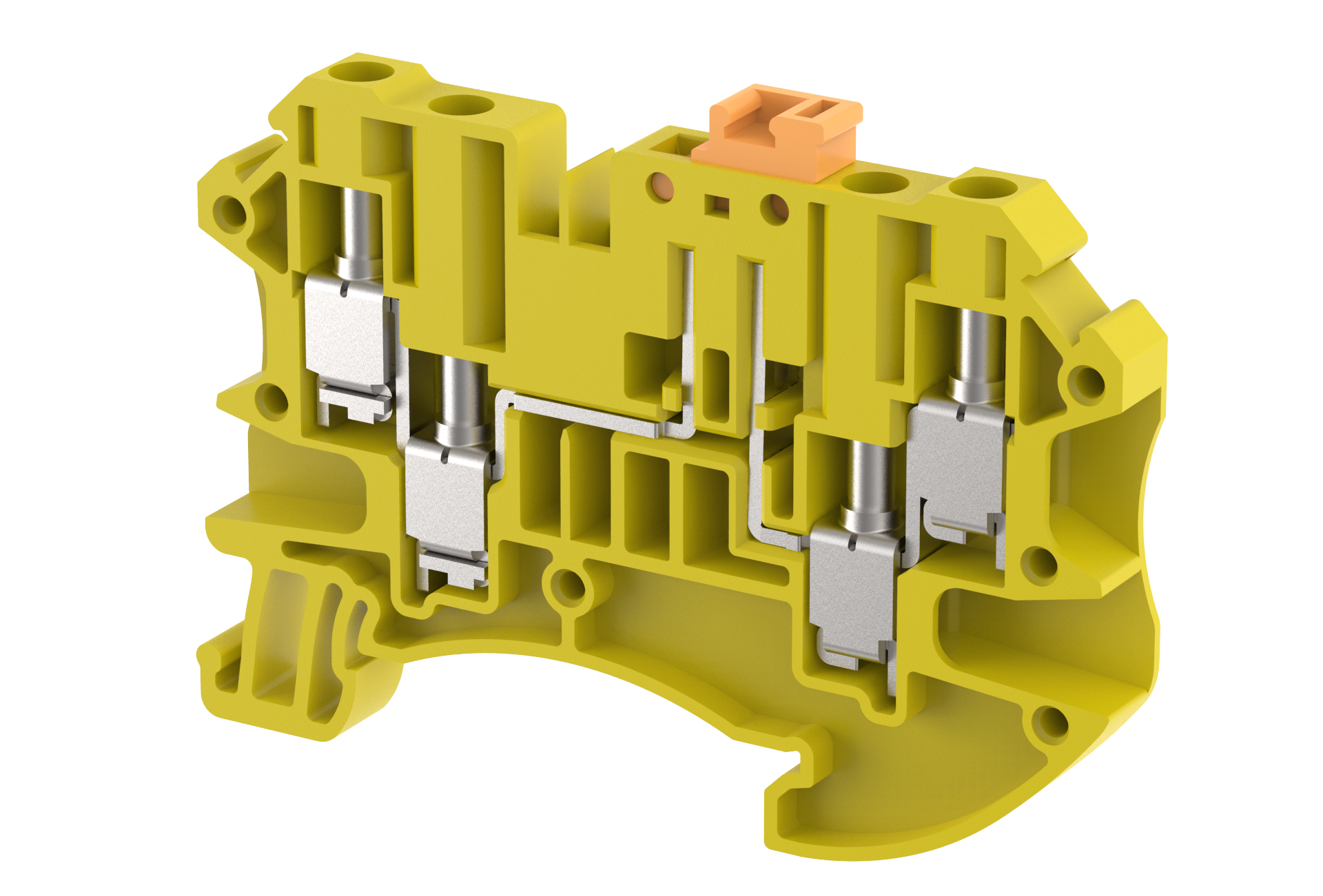 1203150004 Клемма с размыкателем на 4 подключения желтая TQK4-2x2-YELLOW