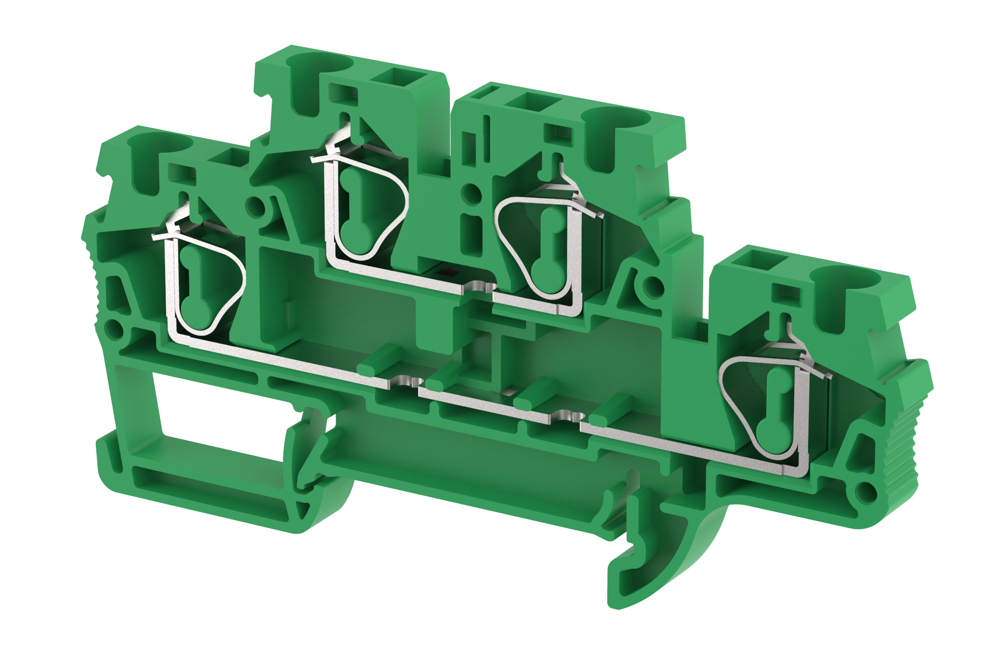 2103020003 Клемма проходная двухуровневая зеленая SQ4-2T-GREEN